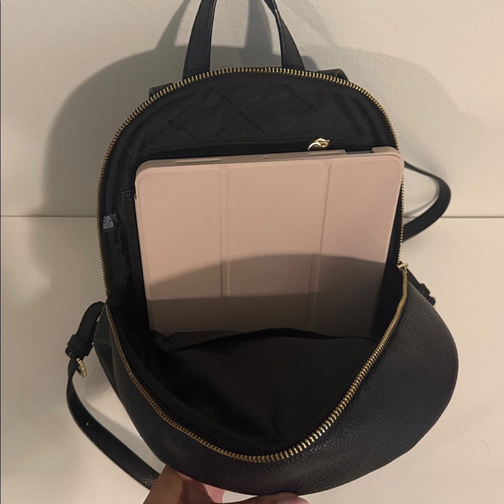 Michael Kors Black Pebbled Leather Mini Rucksack with Gold Hardware - Picture 3 of 3